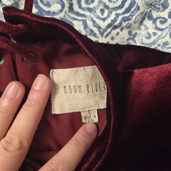 Fancy Red Velvet Top - Picture 4 of 5